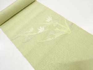 アンティーク　流水に草花模様織り出し　名古屋帯地反物